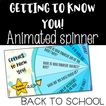 Preview of Getting to know you | Animated spinner | Back to school freebie
