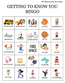 Preview of Getting to know you Bingo