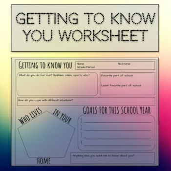 Preview of Getting to know you worksheet
