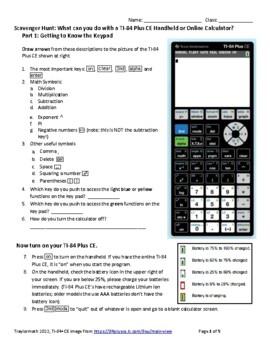 Preview of Getting to know your TI-84+CE Calculator, handheld or online
