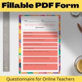 Student Questionnaire for Online Teachers