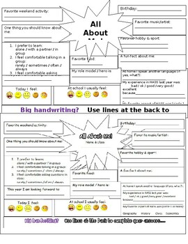 Preview of Getting to know your students editable survey