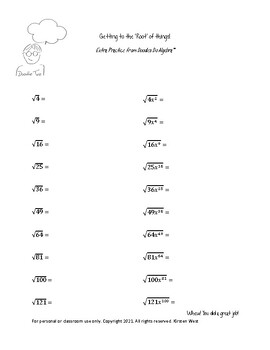 Preview of Getting to the Root of Things - Practice Sheet for Algebraic Roots