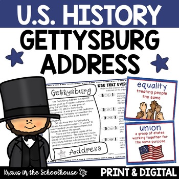 Preview of Gettysburg Address Activities and Worksheets | U.S. History