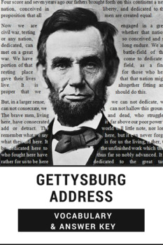 Preview of Gettysburg Address Vocabulary