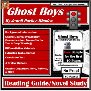 Preview of Ghost Boys | SAMPLE Reading Guide | Book / Literature Novel Study |Parker Rhodes