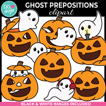 Preview of Ghost Clipart | Preposition Clipart | Fall Clip Art | Halloween Clip Art