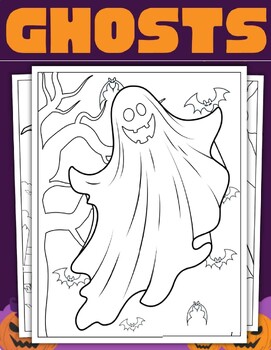Preview of Ghost Coloring Pages (PDF Printables)