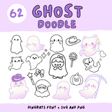Ghost Doodle Font + Outline Clipart