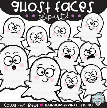 Ghost Faces ghost clipart by Rainbow Sprinkle Studio - Sasha Mitten