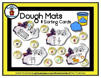 Preview of Ghost House - Play Dough Manipulative Mats - Alphabet Numbers Colors Shapes