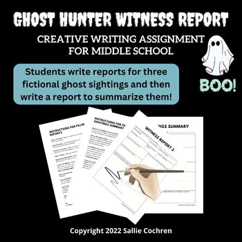 Preview of Ghost Hunter Witness Report (Creative Writing Assignment for Middle School)
