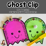 Ghost Letter and Number Clip-Halloween-Fine Motor