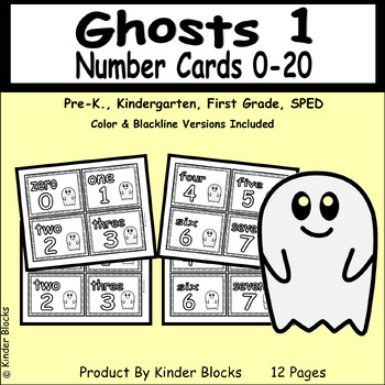 Preview of Ghost Number Cards 0 - 20 Set #1