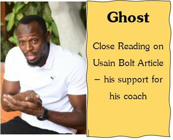 Preview of Ghost by Jason Reynold - Usain Bolt article close reading with KEY