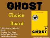 Ghost by Jason Reynolds Choice Board Novel Study Activities Menu Book Project