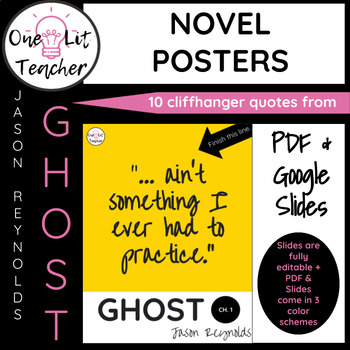 Preview of Ghost by Jason Reynolds Classroom Posters for Novel Study