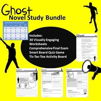 Preview of Ghost by Jason Reynolds Novel Study Bundle (PRINT, EASEL, and GOOGLE DRIVE)