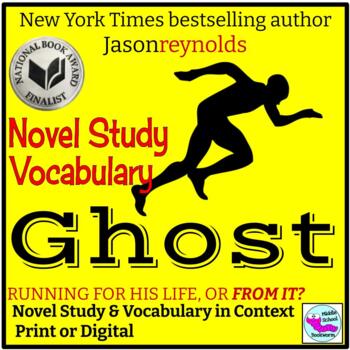Preview of Ghost by Jason Reynolds Novel Study and Vocabulary in Context Bundle