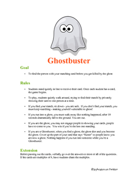 Preview of Ghostbusters Math Game - 4th grade