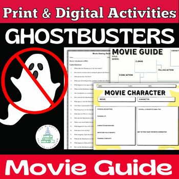 Preview of Ghostbusters Movie Guide | (1984) | Digital & Print Worksheet | Halloween ELA