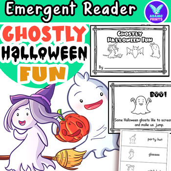 Preview of Ghostly Halloween Fun Emergent Reader Kindergarten ELA Activities NO PREP