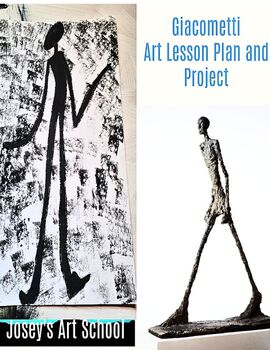 Preview of Giacometti Art Lesson Figure Drawing 1st 2nd 3rd grade writing option