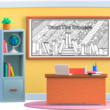 Preview of Giant Book Coloring Page for Bulletin Board