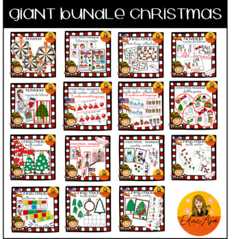 Preview of Giant Bundle Christmas. // Paquete de Navidad // Math & Literacy center