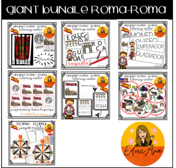 Preview of Giant Bundle Rome. Roma // Math & Literacy center. Letras y mates