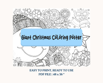 Preview of Giant Christmas Coloring Poster, Fun Holiday Activity for Family Bonding #3