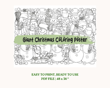 Preview of Giant Christmas Coloring Poster, Fun Holiday Activity for Family Bonding #4