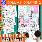 Giant Collaborative CHRISTMAS Llama Coloring Poster Fun Ac
