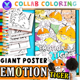 Giant Collaborative EMOTION TIGER Coloring Poster Fun Clas