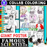 Giant Collaborative FAMOUS SCIENTISTS Coloring Poster Fun 