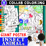 Giant Collaborative INSECT ANIMALS Coloring Poster Fun Cla