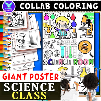 Preview of Giant Collaborative SCIENCE CLASS Coloring Poster Fun Classroom Activities
