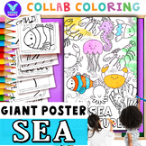 Giant Collaborative SEA CREATURES Coloring Poster Fun Clas