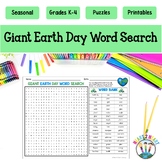 Giant Earth Day Word Search Activity Puzzle