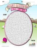 Giant Easter Egg Maze - Puzzles, Games, Mazes, Free - B&W 