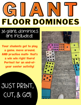 Preview of Giant Floor Dominoes | End of Year Math Center