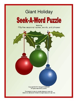 Preview of Giant Holiday Seek-A-Word Puzzle