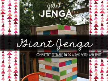 Preview of Giant Jenga Review Game *Editable