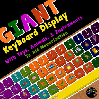 Preview of Giant Keyboard Display with Toys, Animals, & Instruments to Aid Memorization