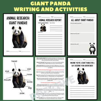Preview of Giant Panda Writing & Labeling- Animal Informative Writing Prompt and Activities