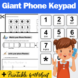 Giant Phone Keypad and Worksheets for Emergency & Phone Nu
