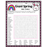 Giant Spring Word Search, NO PREP Word Search Puzzle Works