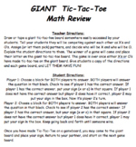 Giant Tic Tac Toe Addition and Estimation Review