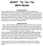 Giant Tic-Tac-Toe Place Value and Rounding Review