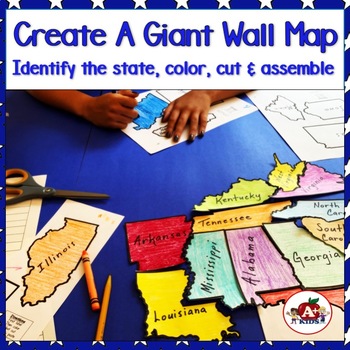Preview of Giant Map of the United States Puzzle After State Testing Activities